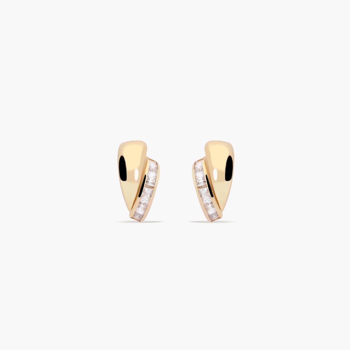Pendientes de oro 18K circonitas bagué 14 mm