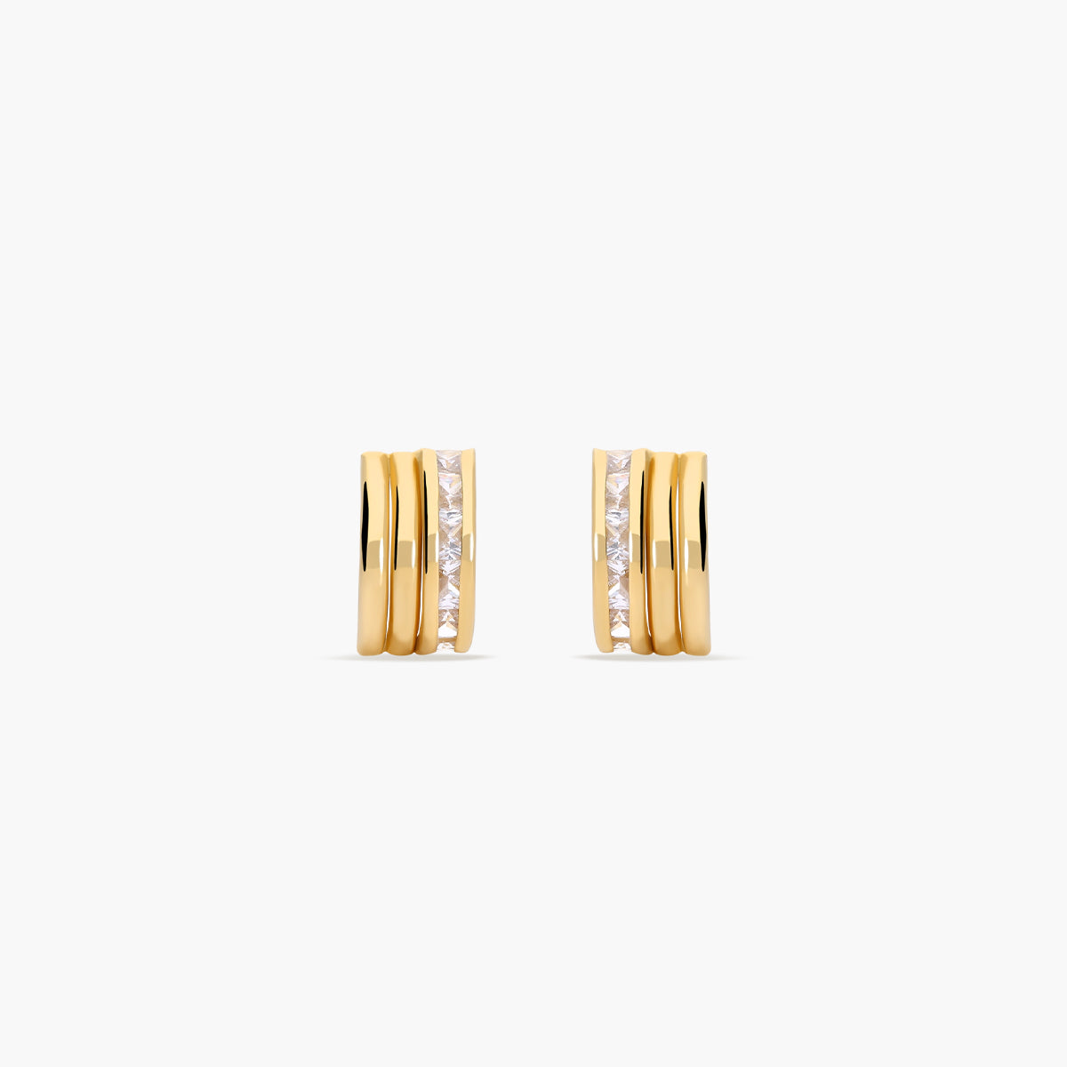 Pendientes de oro 18K circonitas bagué 11 mm