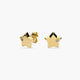 Pendientes estrella de oro 18K circonita 7 mm