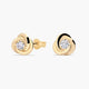Pendientes de oro 18K nudo circonita 8 mm