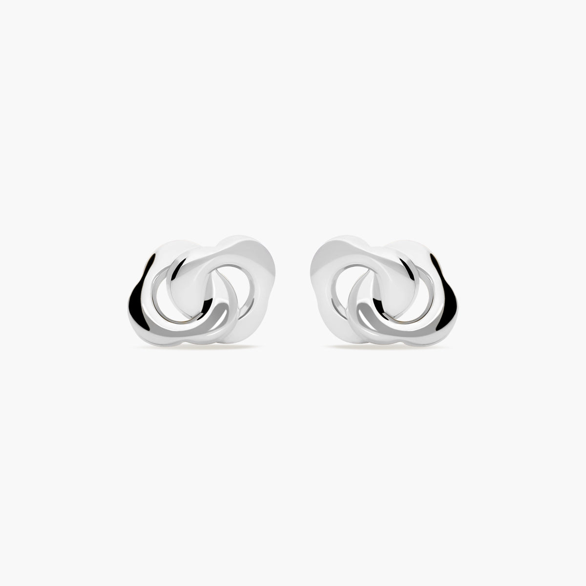 Pendientes doble corazón de oro blanco 18K 10 mm