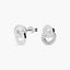 Pendientes doble círculo de oro blanco 18K 9 mm