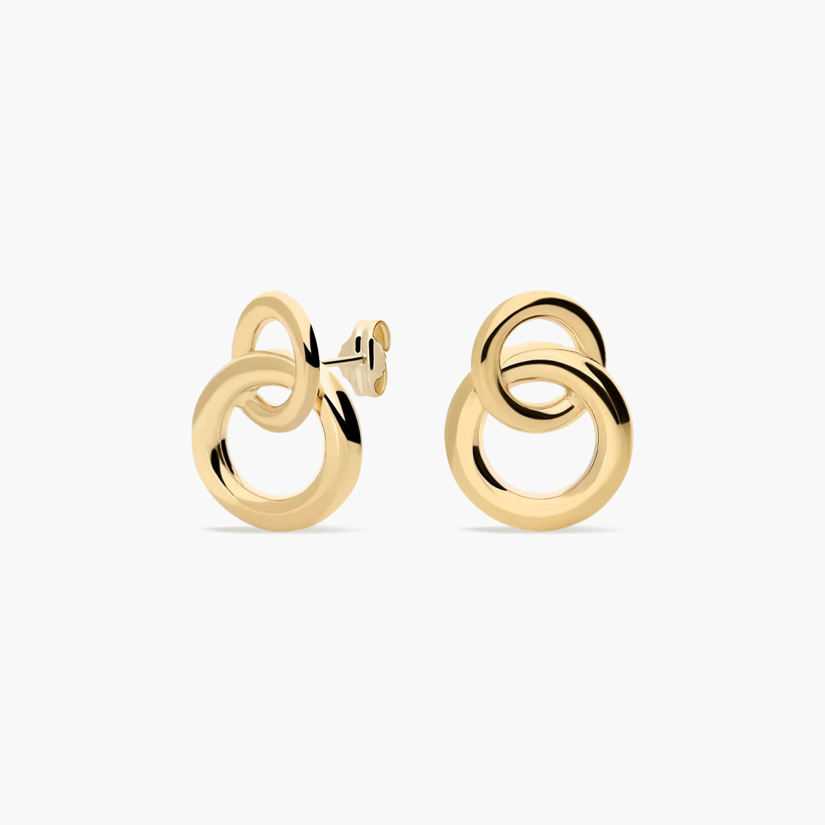 Pendientes doble círculo de oro 18K 17 mm