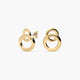Pendientes doble círculo de oro 18K 17 mm