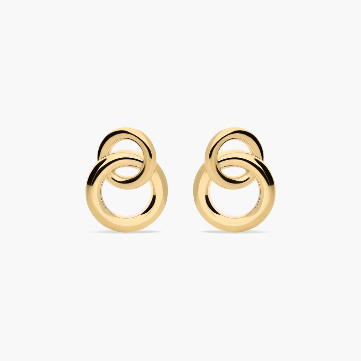 Pendientes doble círculo de oro 18K 17 mm