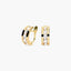 Pendientes de oro 18K circonitas tipo cinquillo 14 mm