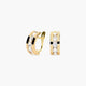 Pendientes de oro 18K circonitas tipo cinquillo 14 mm