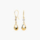 Pendientes largos de oro 18K circonita 25 mm