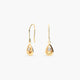 Pendientes largos de oro 18K circonita 17 mm