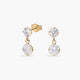 Pendientes largos de oro 18K circonitas 12 mm