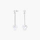Pendientes largos corazón de oro blanco 18K circonitas 30 mm EMOTION