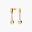 Pendientes largos de oro 18K circonitas 25 mm