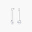 Pendientes largos de oro blanco 18K circonitas 30 mm