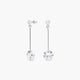 Pendientes largos de oro blanco 18K circonitas 30 mm
