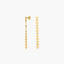 Pendientes largos corazones de oro 18K 45 mm