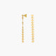 Pendientes largos corazones de oro 18K 45 mm