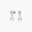 Pendientes largos de oro 18K con perlas y circonitas 18 mm