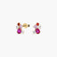 Pendientes de oro 18K circonitas roja y rosa 9 mm