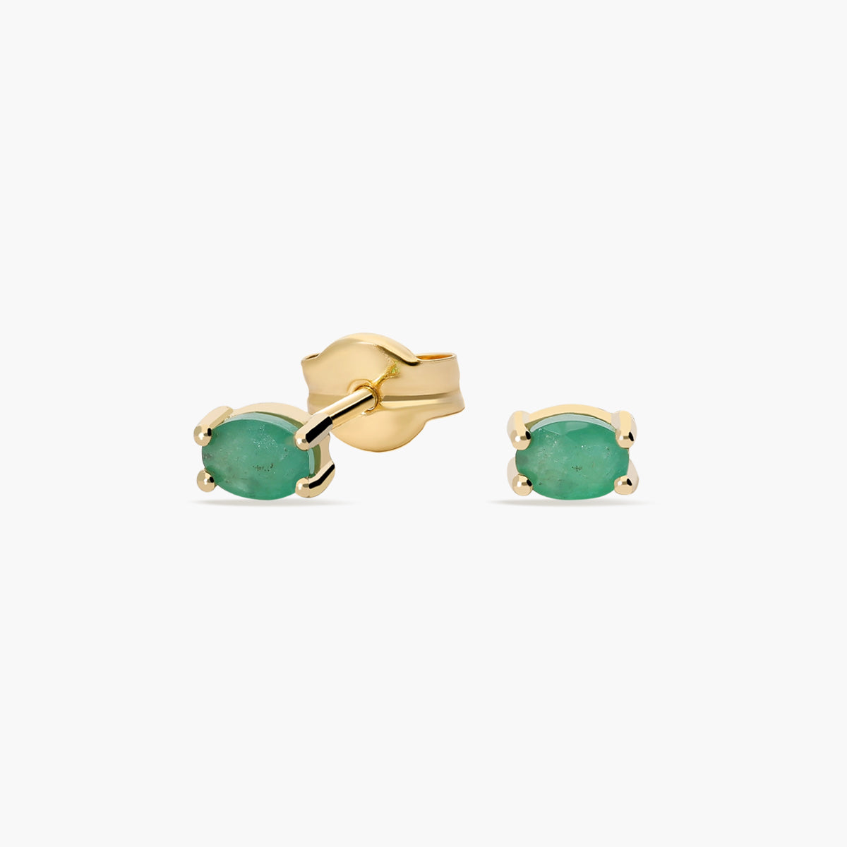 Pendientes de oro 18K esmeralda 4 mm JUNGLE