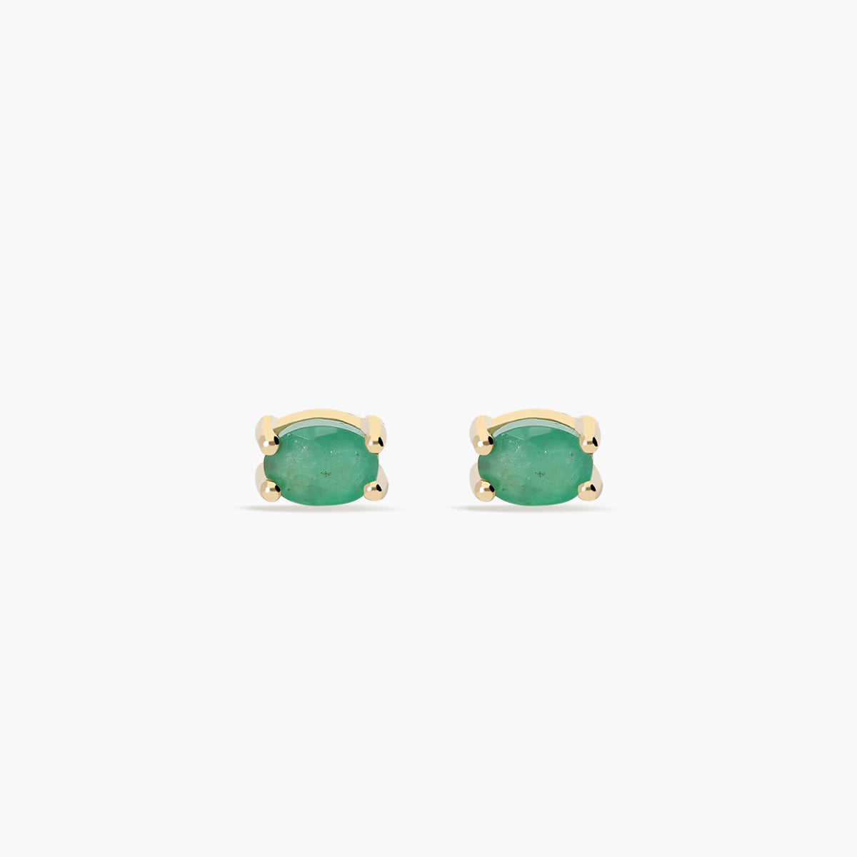Pendientes de oro 18K esmeralda 4 mm JUNGLE