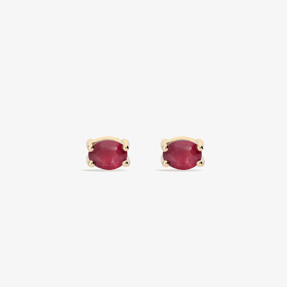 Pendientes de oro 18K rubí 4 mm LAVA