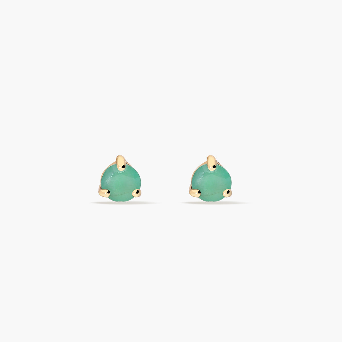 Pendientes de oro 18K esmeralda 3 mm JUNGLE