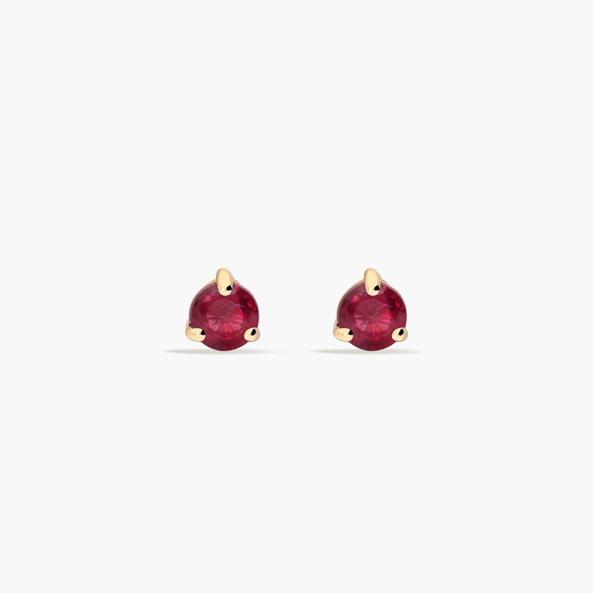 Pendientes de oro 18K rubí 3 mm LAVA