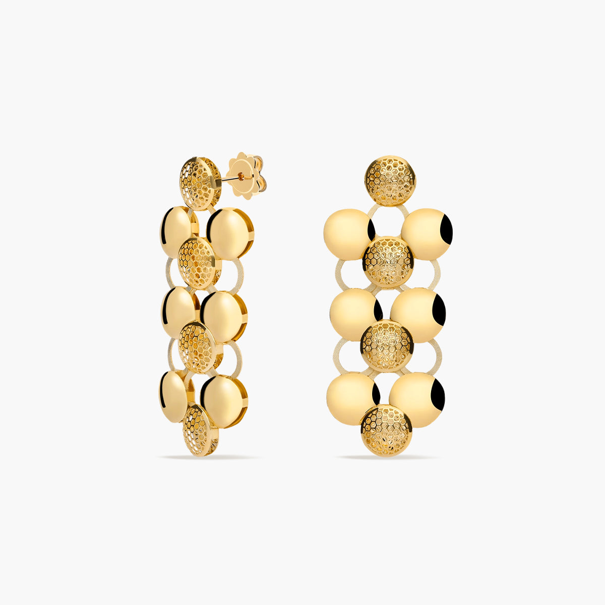 Pendientes largos de oro 18K 45 mm BANBISHN
