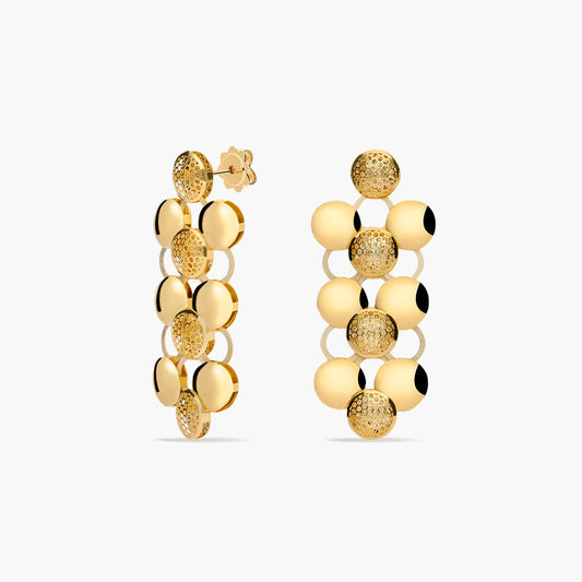 Pendientes largos de oro 18K 45 mm BANBISHN