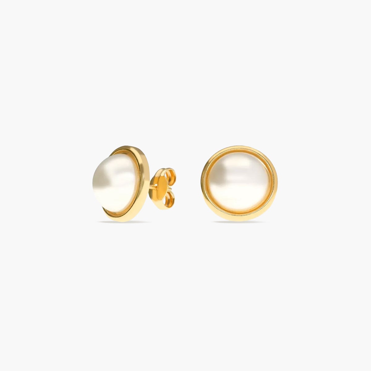 Pendientes redondos de oro 18K con perlas 12 mm