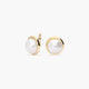 Pendientes redondos de oro 18K con perlas 14 mm