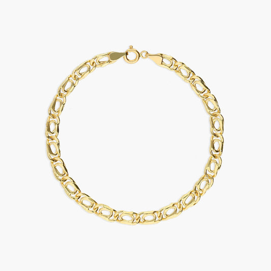 Pulsera de oro 18K cadena perdiz 19 cm
