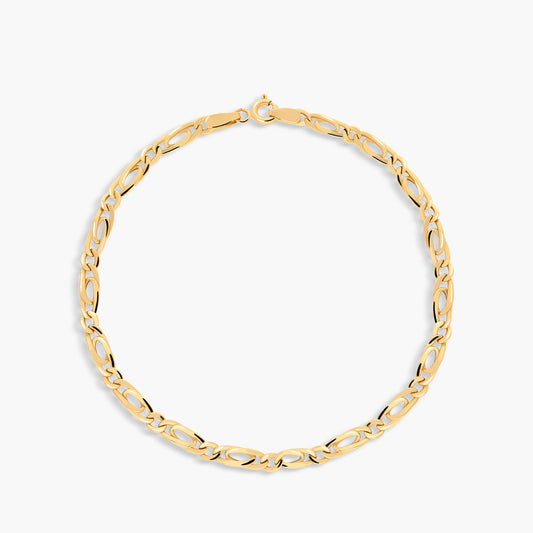 Pulsera de oro 18K cadena perdiz 19 cm