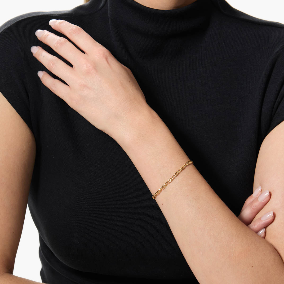 Pulsera de oro 18K cadena perdiz 19 cm