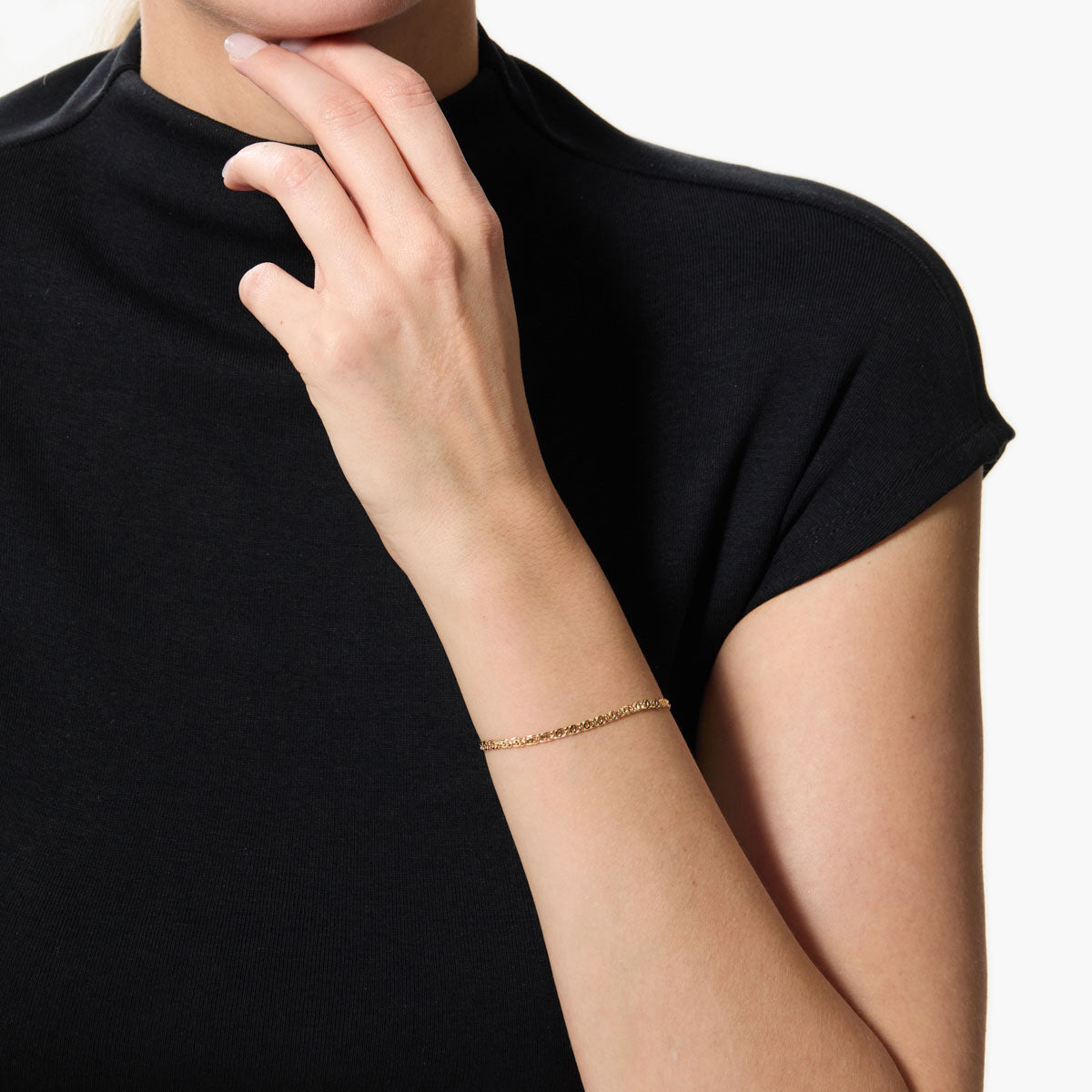 Pulsera de oro 18K cadena tigre 19 cm