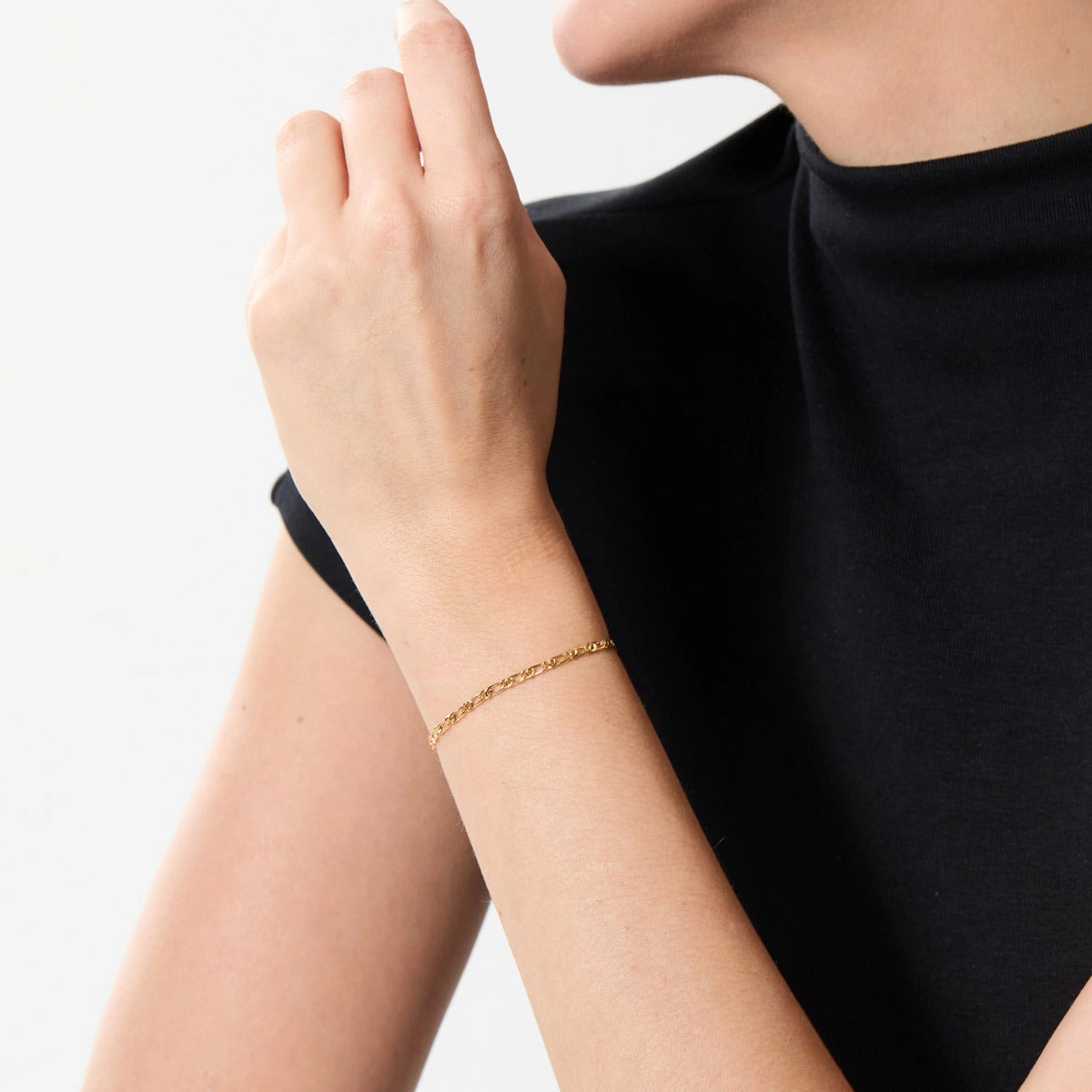 Pulsera de oro 18K cadena perdiz 19 cm