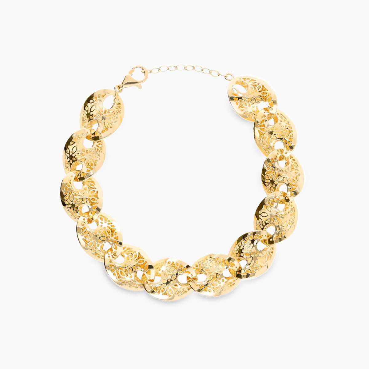 Pulsera de oro 18K circonita corazones 18 cm
