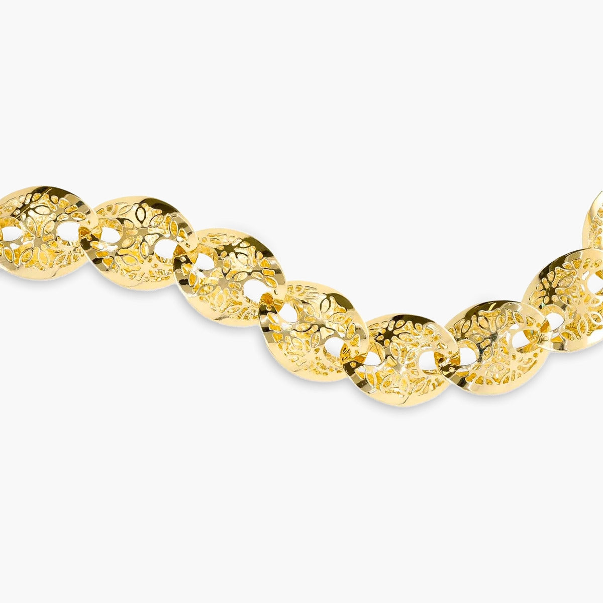 Pulsera de oro 18K circonita corazones 18 cm