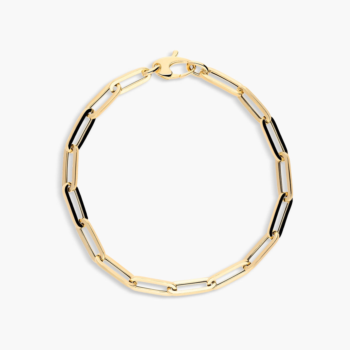 Pulsera de oro 18K eslabón anillas rectangular 19 cm COSMO