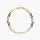 Pulsera de oro 18K eslabón anillas rectangular 19 cm COSMO