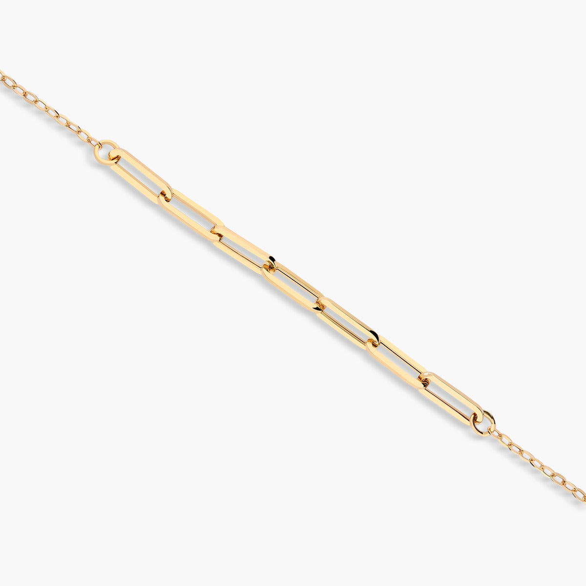 Pulsera de oro 18K eslabón anillas con cadena 18-19 cm