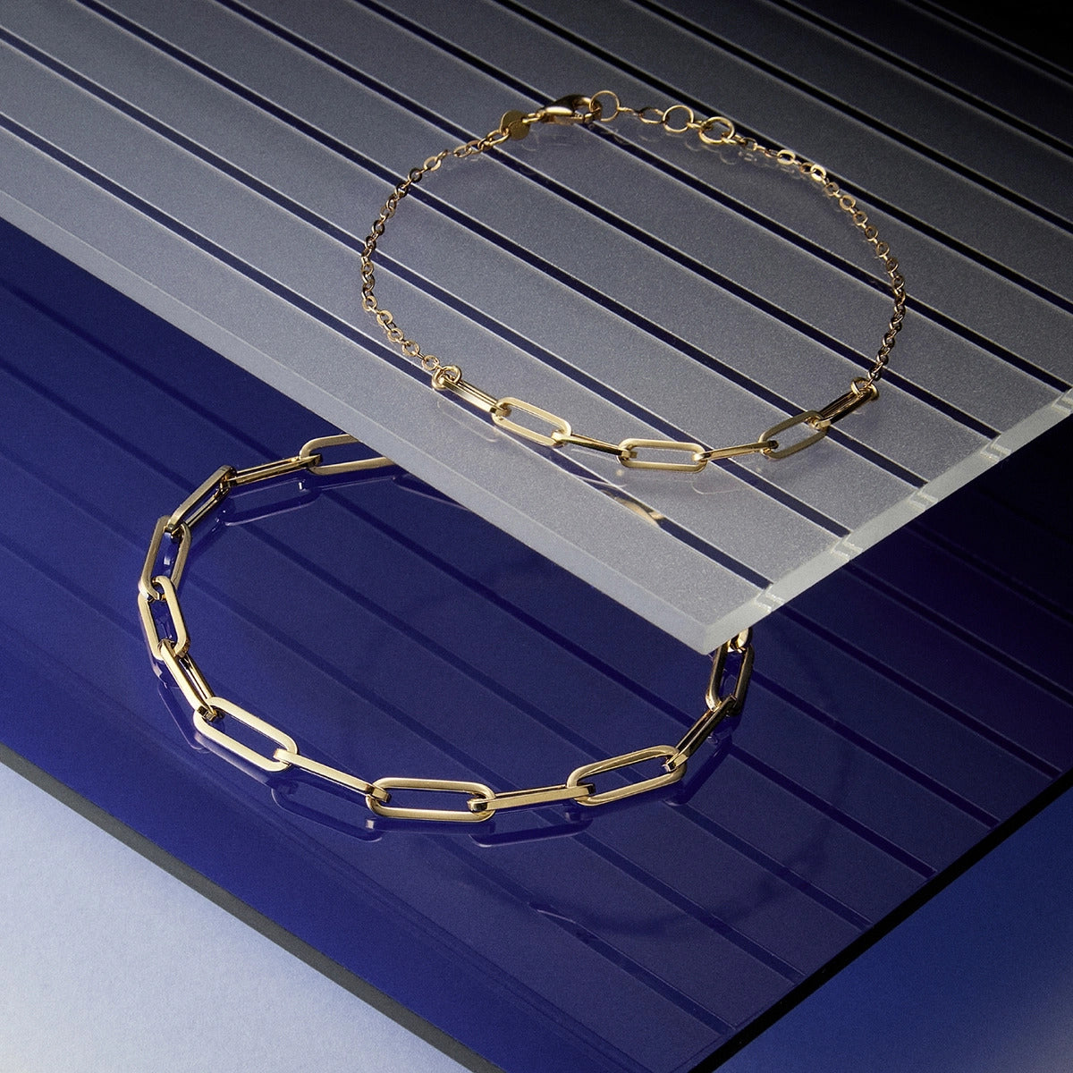 Pulsera de oro 18K eslabón anillas con cadena 18-19 cm