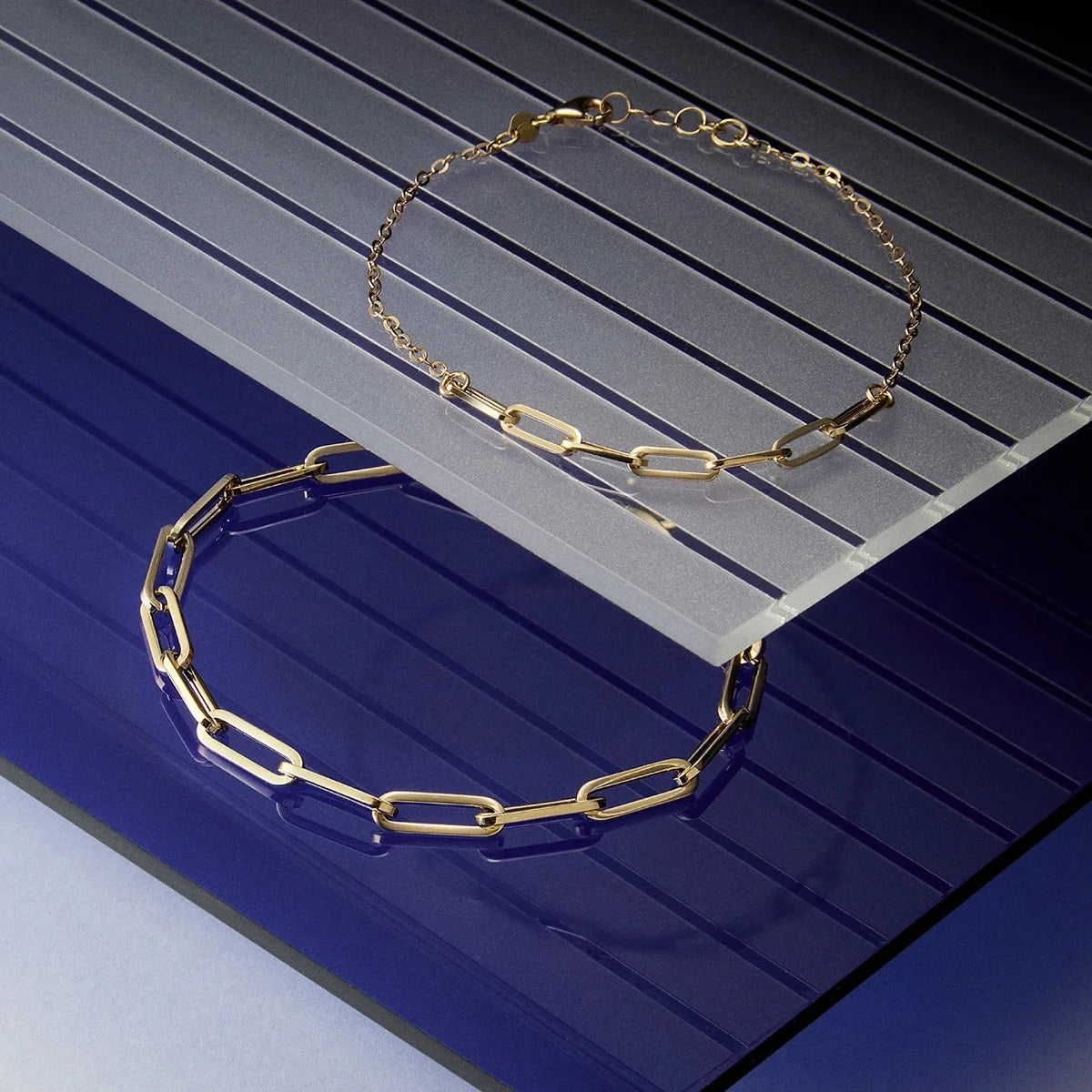 Pulsera de oro 18K eslabón anillas con cadena 18-19 cm
