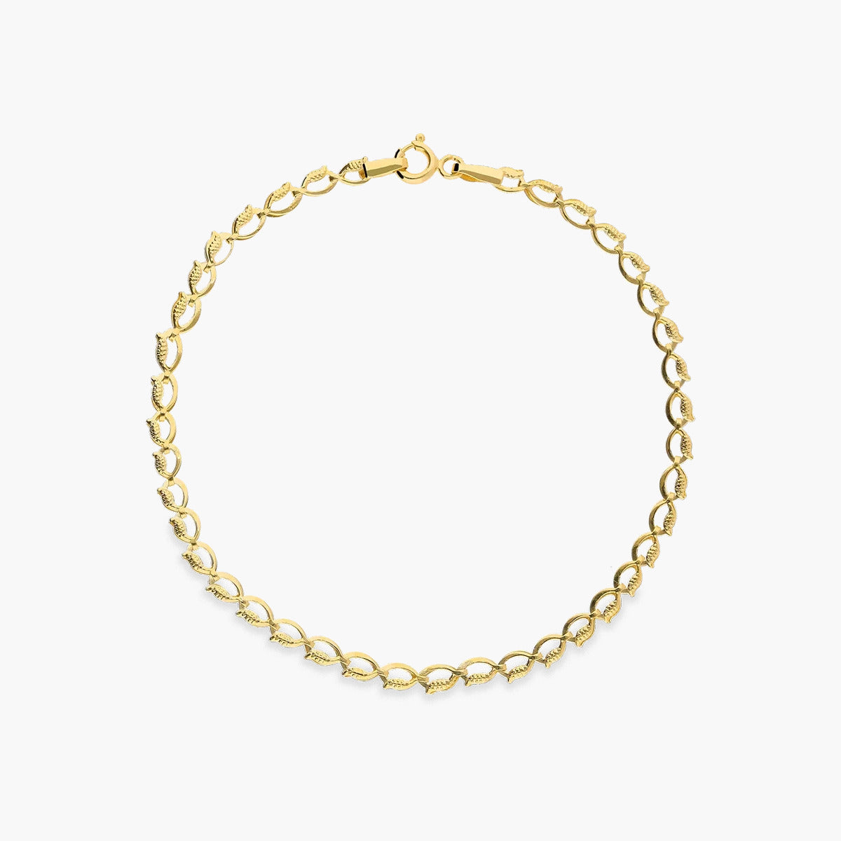 Pulsera de oro 18K eslabón oval 19 cm