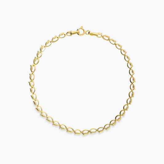 Pulsera de oro 18K eslabón oval 19 cm