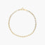 Pulsera de oro bicolor 18K eslabón centro hoja 19 cm