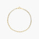 Pulsera de oro bicolor 18K eslabón centro hoja 19 cm