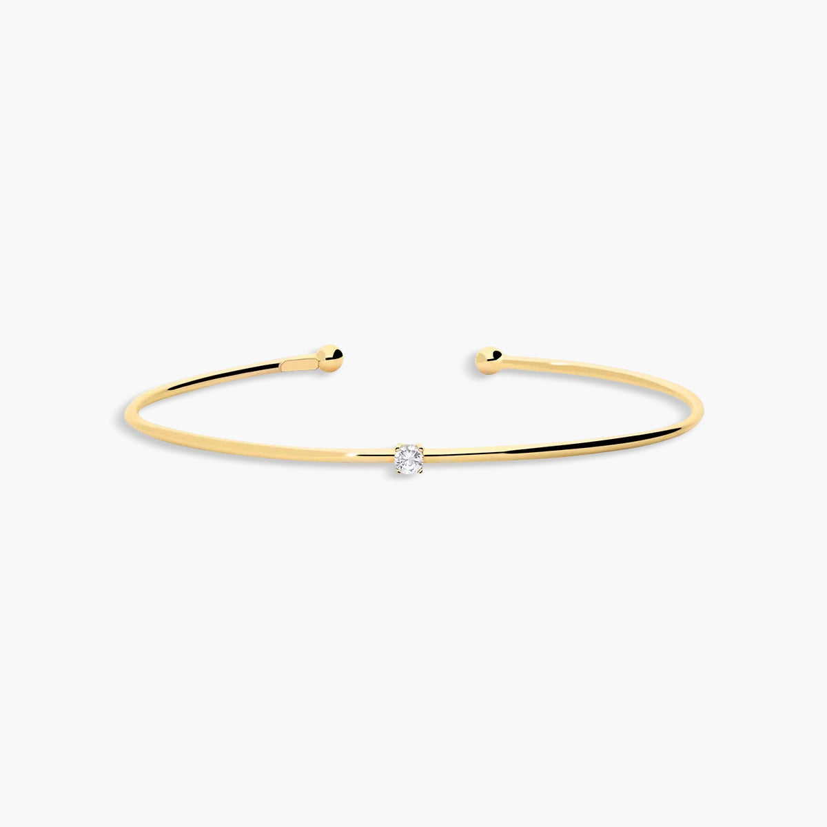 Pulsera rígida de oro 18K circonita 45x60 mm
