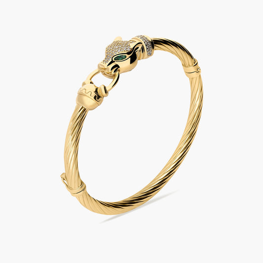 Pulsera rígida de oro 18K 60x50 mm LEOPARD