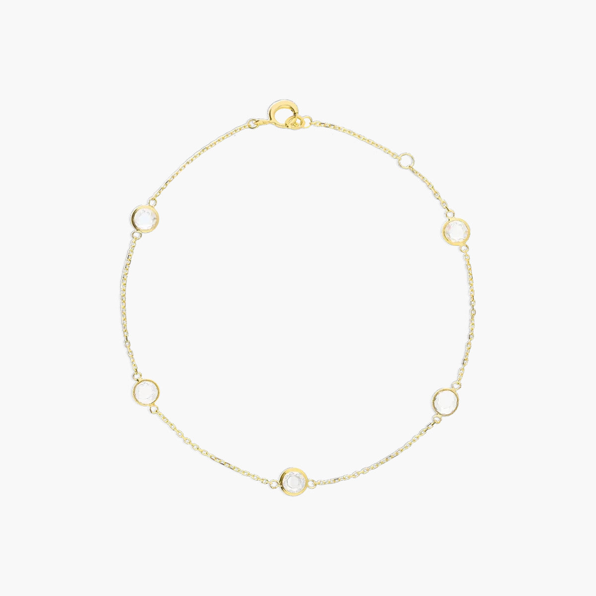 Pulsera de oro 18K circonitas 16-18 cm